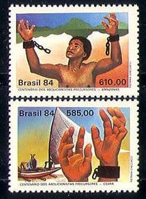 Brazil 1984 Abolition of Slavery/ Fishing Boat/ People/ Politics 2v set (n29479)