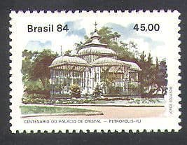 Brazil 1984 Crystal Palace  /  Palm Trees  /  Nature  /  Buildings  /  Architecture 1v (n38130)