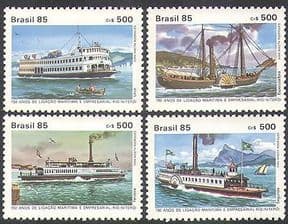Brazil 1985 Boats  /  Ferry  /  Passenger Ferries  /  Transport  /  Nautical 4v set (n38086)