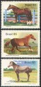 Brazil 1985 Horses/ Animals/ Nature/ Transport 3v set (b5926)