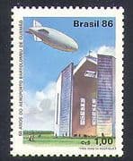 Brazil 1986 Airport/ Zeppelin/ Aircraft/ Balloon/ Airship/ Transport 1v (n38238)