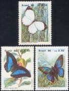 Brazil 1986 Butterflies  /  Insects 3v set ref:s3073