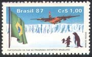 Brazil 1987 Antarctic/ Penguins/ C-130 Hercules/Aircraft/Birds/Transport /Aviation 1v n26643