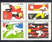 Brazil 1987 Football / Sports / Games / Soccer / Animation 4v set blk (n29270)