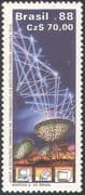 Brazil 1988 Dish Aerial/ Radio/ TV/ television/ Communications/ Telecomms/S pace 1v (n26582)