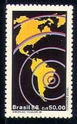 Brazil 1988 Telecomms/ Communications/ Radio/ Telecommunications/ Map 1v (n29477)