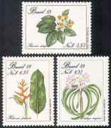 Brazil 1989 Flowers / Nature / Plants 3v set (n27416)