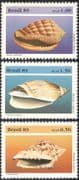 Brazil 1989 Sea Shells/ Marine/ Nature/ Molluscs/ Animals/ Wildlife 3v set (b7945)