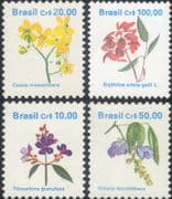 Brazil 1990 Flowers/ Plants/ Nature Cr$ issue additional values 4v set (n46633)