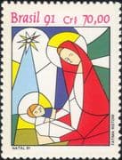 Brazil 1991 Christmas/ Greetings/ Madonna/ Child/ Animation 1v (n46307)