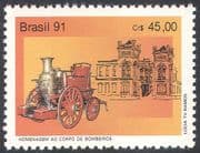 Brazil 1991 Fire Engine/ Emergency Service Vehicles/ Rescue/ Transport 1v (n26451)