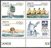 Brazil 1991 Sailing / Rowing / Swimming / Sports / Olympic Games / Olympics blk (n38119)