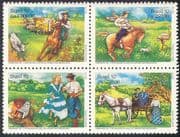 Brazil 1992 Abrafex '92 / Horses/ Cattle/ Music/ Dance/ Nature/ Transport/ StampEx 4v blk b5495