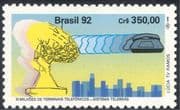 Brazil 1992 Telephone/ Telecomms/ Radio Dish Aerial/ Telecommunications 1v (n27993)