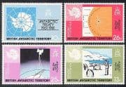 British Antarctic Territory 1981 Treaty / Penguins / Satellite / Science 4v set n39858