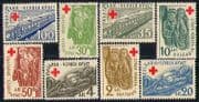 Bulgaria 1947 Red Cross/ Medical/ Trains/ Soldiers/ Refugees/ Health 8v set (n28831)