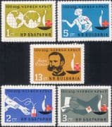 Bulgaria 1963 Red Cross 100th/ Henri Dunant/ Medical/ Nurse/ Blood Donors 5v set (n25680)
