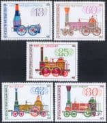 Bulgaria 1984  Steam Engines/ Locomotives/ Trains/ Rail/ Transport  5v set  (s703d)