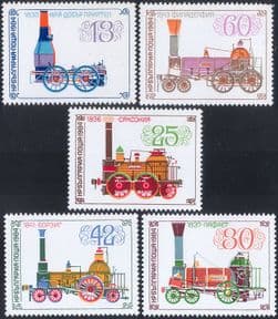 Bulgaria 1984  Steam Engines/ Locomotives/ Trains/ Rail/ Transport  5v set  (s703d)