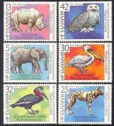 Bulgaria 1988 Owl/Pelican / Rhino /Elephant /Birds /Nature/Zoo 6v set b1164a
