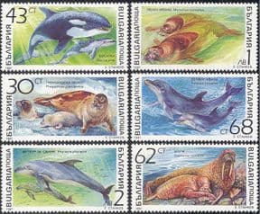 Bulgaria 1991 Marine/ Whales/ Seals/ Dolphins/ Porpoise/ Nature/ Wildlife 6v set (b4341)