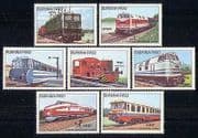 Burkina Faso 1985 Trains / Rail / Transport 7v set (n27846)