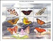 Burkina Faso 1998 Butterflies/ Insects/ Nature/ Butterfly 9v sht (b5682t)