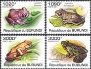 Burundi 2011 Frogs/ Amphibians/ Animals/ Nature/ Wildlife/ Conservation 4v set (b6548b)