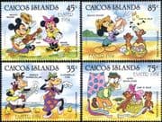 Caicos Islands 1984 Disney/ Mickey Mouse/ Minnie/ Easter/ Cartoons/ Animation 4v set (b245q)
