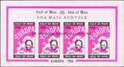 Calf of Man (Isle of Man) 1965 Europa/ Sea Mail/ Churchill/ Map 4v IMPERFORATE m/s (s5136)