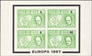Calf of Man (isle of Man) 1967 Europa/ Winston Churchill/ Map/ Coat-of-Arms IMPERF 4v m/s (s5137)