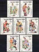 Cambodia 1991 Football World Cup Championships/ WC/ USA '94/ Sports/ Games/ Soccer 7v set (b8117)