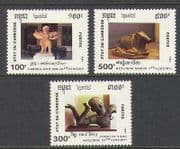 Cambodia 1991 Statues / Sculptures 3v set (n21011)
