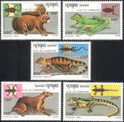 Cambodia 1993 Frog/ Lizard/ Squirrel/ Lemur/Reptiles/ Animals/ Nature/ Wildlife 5v set (b757)
