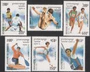 Cambodia 1994 Olympic Games/ Olympics/ Football/Archery/ Canoeing/ Diving/ Sports 6v set (b8493)