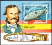 Cambodia 1994 Submarines/ Boats/ Nautical/ Transport/ Navy/ Inventors/ People 1v m/s (b8015)