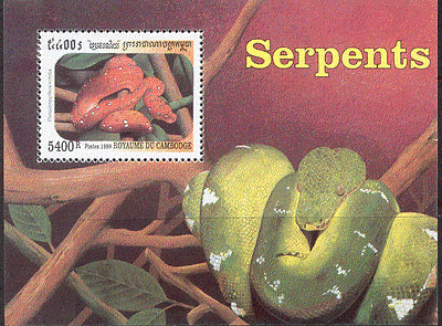 Cambodia 1999 Snakes / Reptiles / Animals 1v m / s (s890)