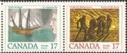 Canada 1979 Writers/ Authors/ People/ Sailing Ship/ Horses/ Ploughing/ Farming/ Transport 2v set pr (n45503)