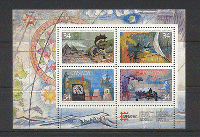 Canada 1986 Ships / Fish / Exploration 4v m / s (n19608)