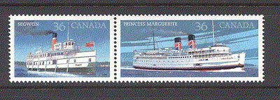 Canada 1987 Steamships 2v set as pair (n19641)