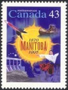 Canada 1995 Manitoba/ Dam/ Hydro-Electric/ Energy/ Canoe/ Rocket/ Dancer 1v (n45597)
