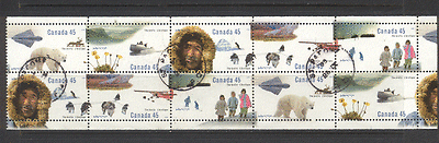 Canada 1995 Polar Bear / Plane / Dogs 10v pane vfu (n19617)