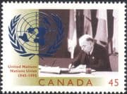 Canada 1995 UN/ UNO/ United Nations 50th Anniversary/ Peace/ Welfare 1v (n45598)