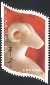 Canada 2003 YO Ram/ Sheep/ Goat/ Zodiac/ Fortune/ Animals/ Nature/ Greetings 1v (n18646)