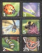 Canada 2007 Insects/ Bee/ Moth/ Beetle/ Dragonfly/ Ladybird/ Caterpillar/ Nature 6v set (n24800)