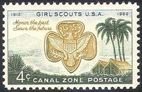 Canal Zone 1962  Girl Scouts USA/ 50th/ Guides/ Guiding/ Palm Trees  1v with GUM SKIP  (n23987)