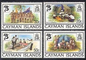 Cayman Is. 1982 Baden Powell  /  Scouts  /  Scouting  /  Cubs  /  Sailing  /  Camp Fire 4v (n39973)