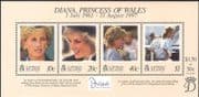 Caymans/ Cayman Islands 1998 Diana, Princess of Wales/ Royalty/ Royal/ People 4v m/s (n18360)