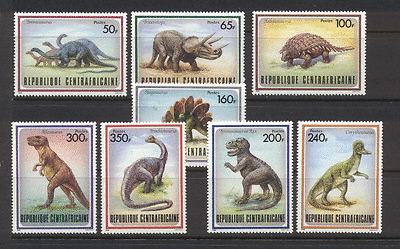 Centrafricaine 1988 Prehistoric / Dinosaurs 8v set s2811