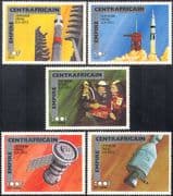 Central African Empire (Empire Centrafricain) 1977 SPACE/ Apollo-Soyuz Link-up/ Rockets 5v set (n14485)